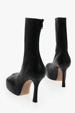 Platform Heeled Booties with Square Toe