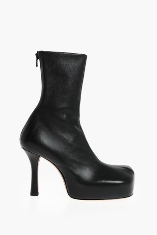 Platform Heeled Booties with Square Toe