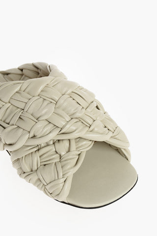 Leather Flat Sandals with Intertwined Motif