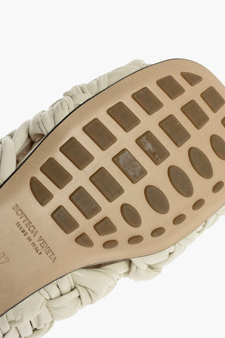 Leather Flat Sandals with Intertwined Motif