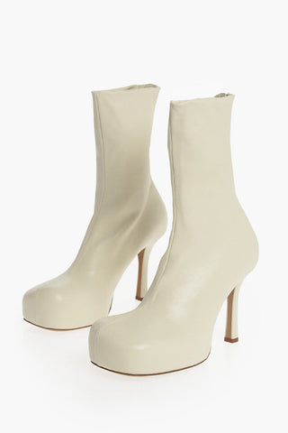 Platform Heeled Booties with Square Toe