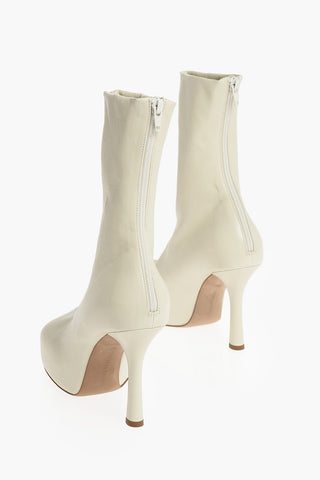 Platform Heeled Booties with Square Toe