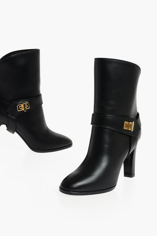 Heeled Ankle Boots with Jewel Buckle