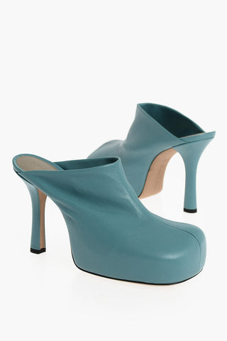 Square Toe Stretch Nappa Heeled Mules