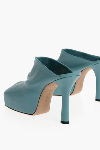 Square Toe Stretch Nappa Heeled Mules