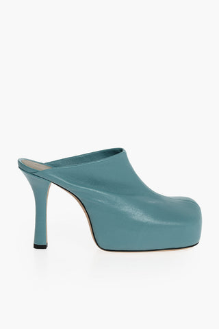 Square Toe Stretch Nappa Heeled Mules