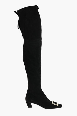 Over the Knee BELLE VIVIER Suede Boots with Front Buckle