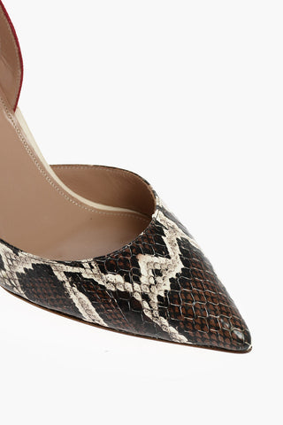 Snakeskin Slingback Pumps with Suede Strap