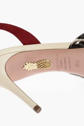 Snakeskin Slingback Pumps with Suede Strap