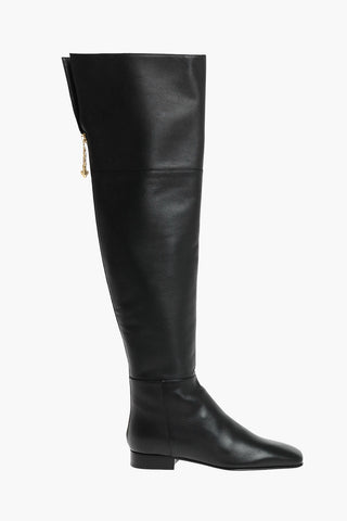 Over the Knee Boots with Back Zip and Square Toe