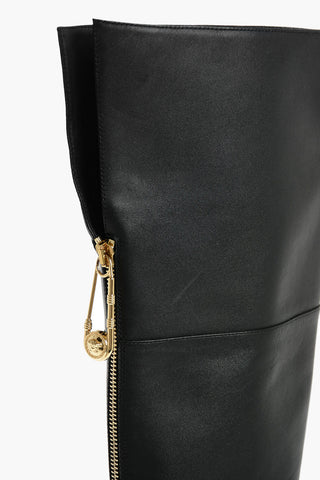 Over the Knee Boots with Back Zip and Square Toe