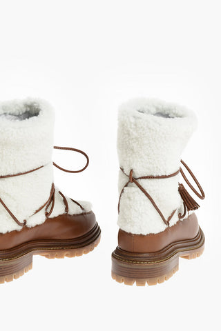 Stivaletti VERY ASPEN in Pelle e Shearling con Lacci