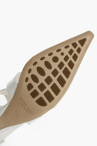 Point Toe Kitten Slingback Pumps with Cross-hatch Motif