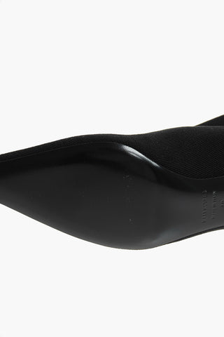 Point Toe Sock Ankle Boots with Side Logo 4 cm