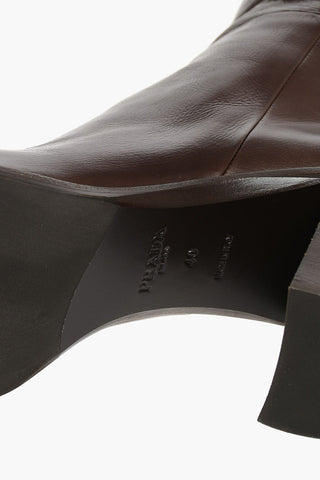 Over the Knee Leather Boots with Chunky Heels