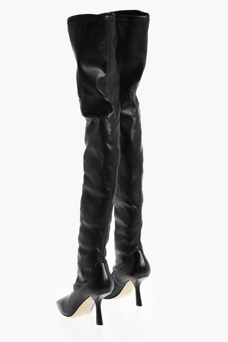 Over the Knee Squared Toe Boots with Spool Heels