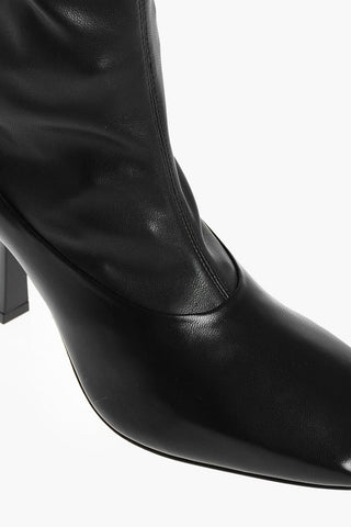 Over the Knee Squared Toe Boots with Spool Heels