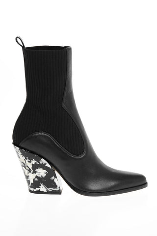 Western Style Tortoiseshell Effect Heel Booties