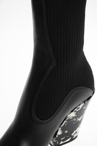 Western Style Tortoiseshell Effect Heel Booties