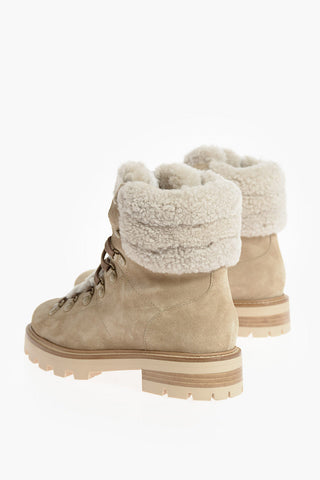 Stivaletti Platform Stringati con Pelliccia