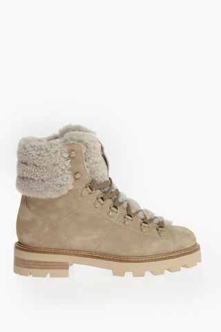Stivaletti Platform Stringati con Pelliccia