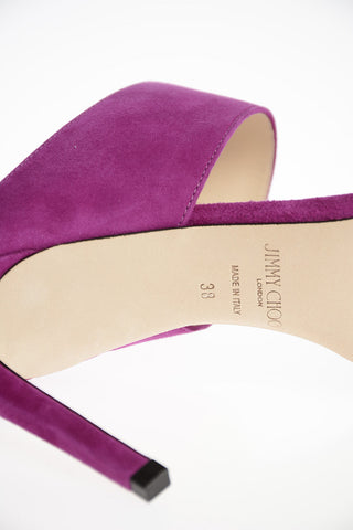 Squared Toe Suede Mules with Double Front Band