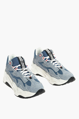 leather and fabric P1THON sneakers