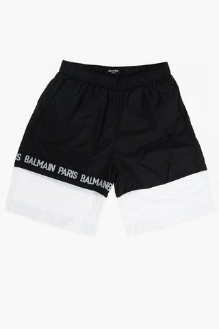Costume da Bagno Boxer Bicolore con Elastico in Vita