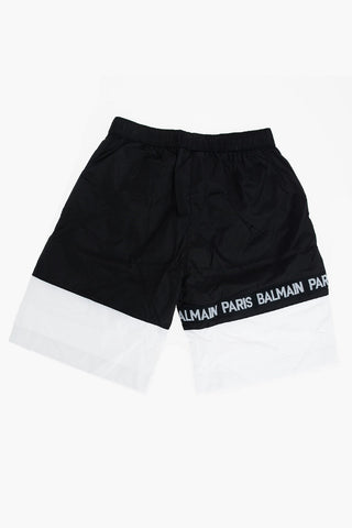 Costume da Bagno Boxer Bicolore con Elastico in Vita