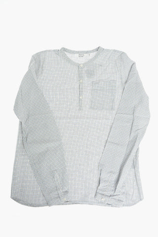 tattersall check mandarin collar shirt