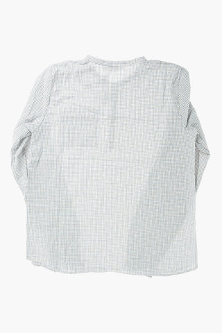 tattersall check mandarin collar shirt