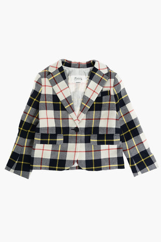 shephard's check center vent 1-button blazer