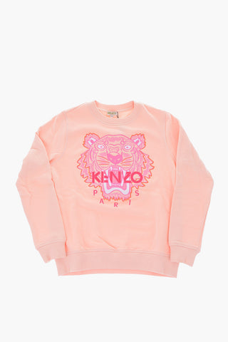tiger embroidered crew-neck sweatshirt