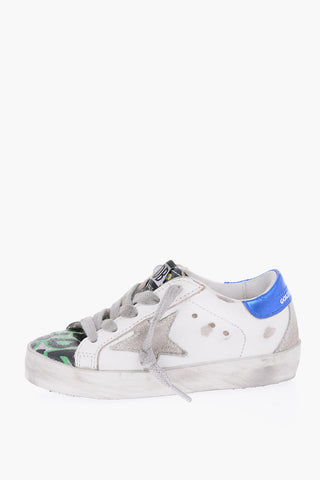 leather and fabric SUPERSTAR sneakers with leopard print detail