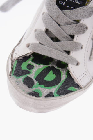 leather and fabric SUPERSTAR sneakers with leopard print detail