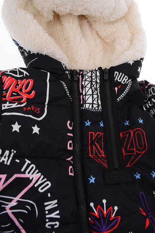 printed jacket with hood