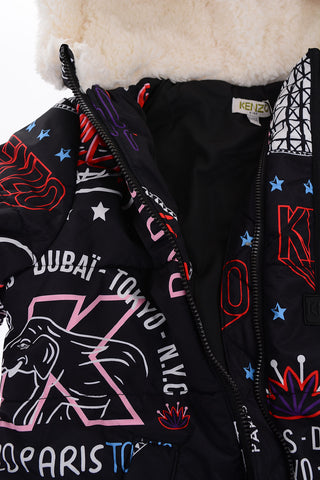 printed jacket with hood