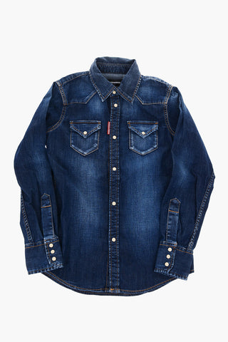 camicia in denim stretch