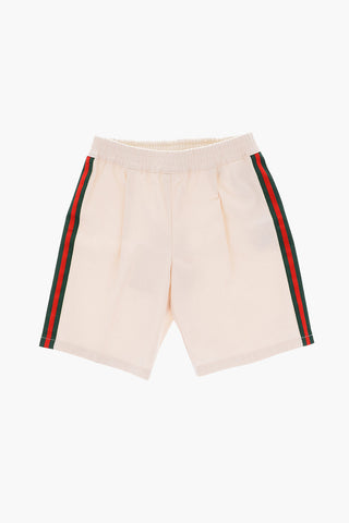 drawstring waist single pleat shorts