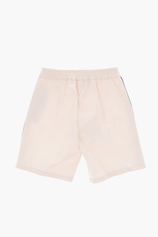 drawstring waist single pleat shorts
