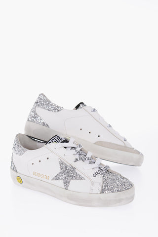 leather SUPERSTAR sneakers with glitter details