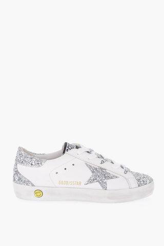 leather SUPERSTAR sneakers with glitter details