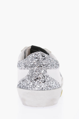 leather SUPERSTAR sneakers with glitter details
