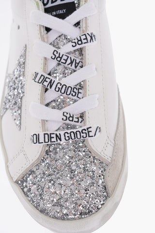 leather SUPERSTAR sneakers with glitter details
