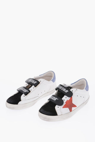 leather SUPERSTAR OLD SCHOOL sneakers with touch strap closure