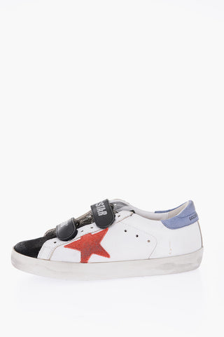 leather SUPERSTAR OLD SCHOOL sneakers with touch strap closure