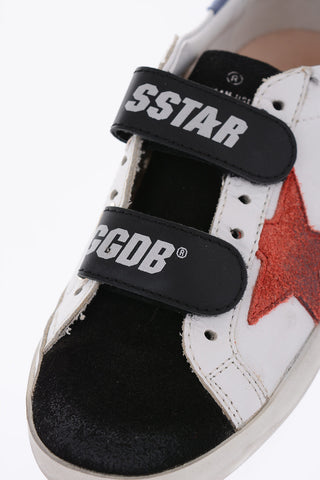 leather SUPERSTAR OLD SCHOOL sneakers with touch strap closure