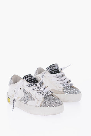 leather SUPERSTAR sneakers with glitter details