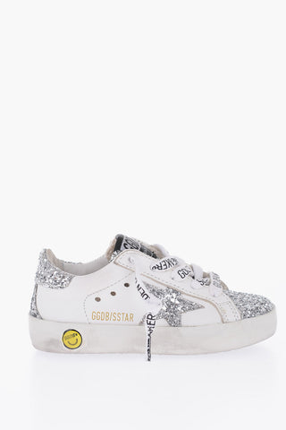 leather SUPERSTAR sneakers with glitter details