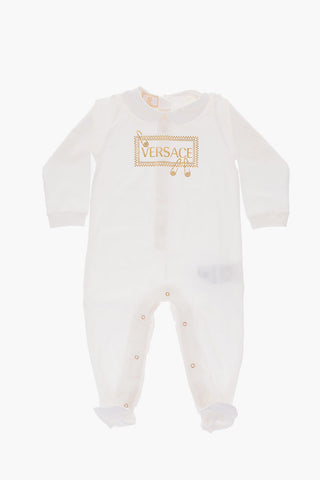 stretch cotton romper suit and bib set